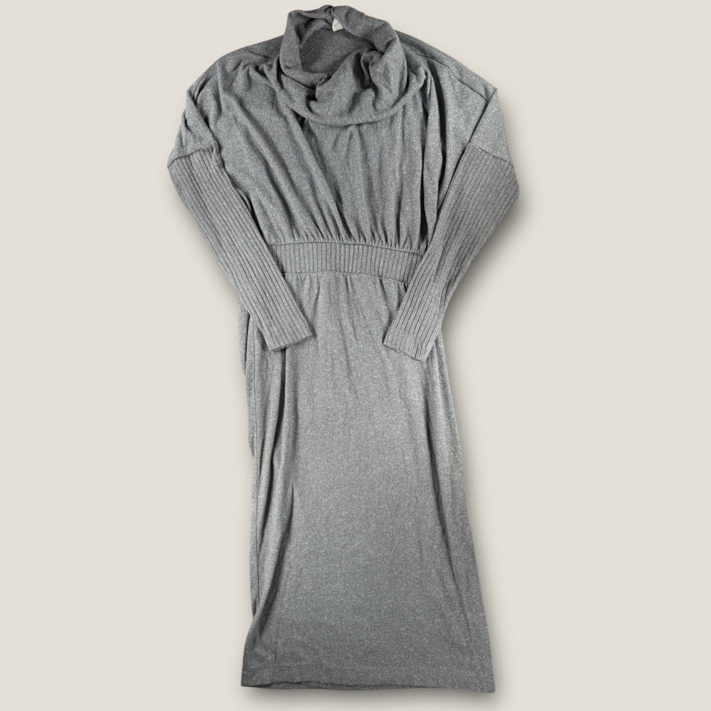 Daily Practice by‎ Anthropologie Cowl Neck Maxi Dress Gray Heather Petite XSP